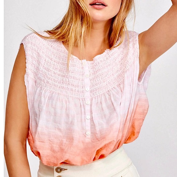 πΊπHPππΊ NWT Free People Little Bit of Something Ombre Top - Picture 3 of 12